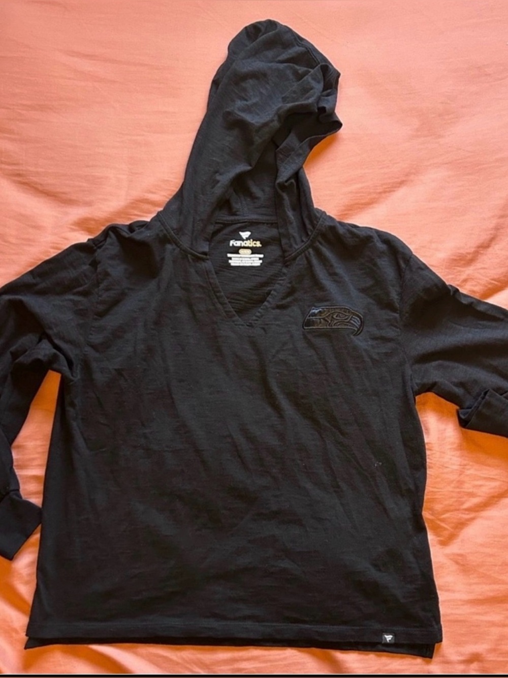 Seattle Seahawks Black Hooded Long Sleeve Shirt - Picture 15 of 15